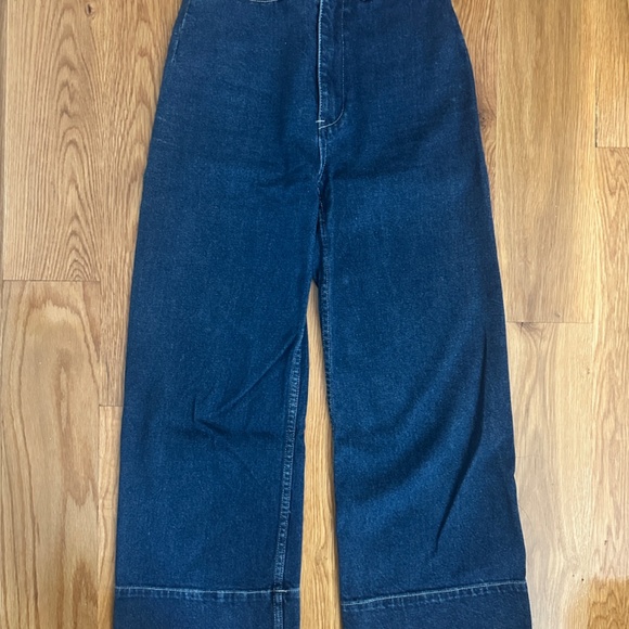 APIECE APART Merida Crop High Rise Jeans, Stone Wash Sz 2-4 - Picture 2 of 6